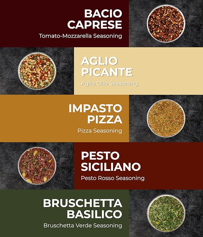TIMBER TASTE® Italian Spice Gift Set - Gourmet Flavors of Italy - Italian Spices & Seasonings Set for Men & Women - Gifting for Men's Birthdays - Dad Birthday Gifting Ideas