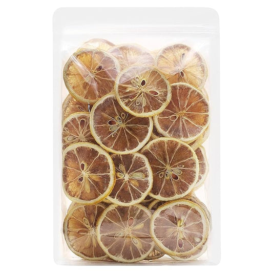 iGAOZM Dehydrated Dried Lemon Slices,3.52oz/100g,No Sugar Added,Natural Dried Lime Slices,Dehydrated Fruit for Cocktails Garnish,Craft Decoration,DIY