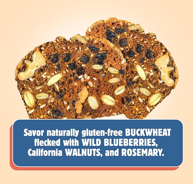 Maine Crisp Wild Blueberry Crisps - Gluten-Free Crackers With Blueberries, California Walnuts & Rosemary - Delicious Snack Crackers for Cheese Board & Toppings - Non-GMO, Grain-Free | 4-Pack