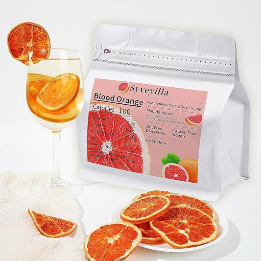 Dried Blood Orange Slices,Dehydrated Blood Orange Slices 8.82oz/250g Perfect for Cocktails,Fruit Tea, Garland, Crafts and Baking Sweet Wheels for Garnish, 100% Natural No Additives No Added