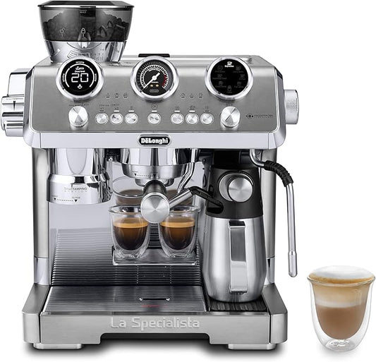De'Longhi La Specialista Maestro Espresso Machine with Grinder, Auto & Manual Milk Frother ??Bean-to-Cup Cold Brew Coffee with Cold Extraction Technology, Variable Temp & Tamping Tool, 8 Drink Presets