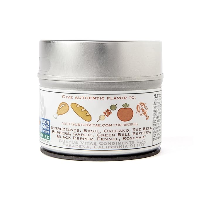 Taste of Tuscany Seasoning | Salt Free| Gourmet Spice Blend | Non GMO, All Natural | Artisanal Seasoning Mix | Handmade in Small Batches in USA | Magnetic Tin | GLP-1 Friendly | Gustus Vitae | #71