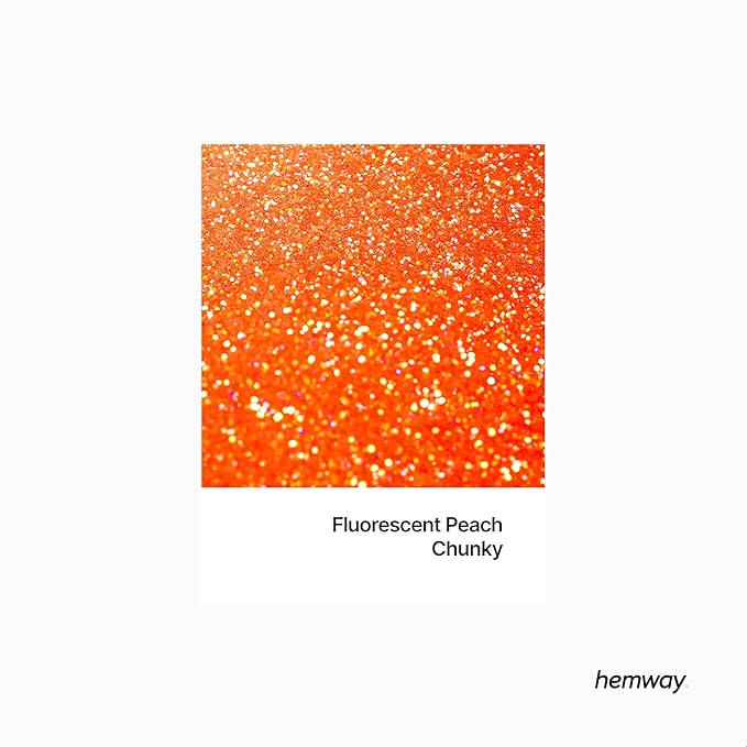 Hemway Premium Glitter Shaker - Fluorescent Peach | Chunky Metallic Flake Sequins for Resin & Epoxy Crafts | Craft Supplies for Tumblers, Festival, Hair, Face, Body, Eye & Nail Art | 130 g
