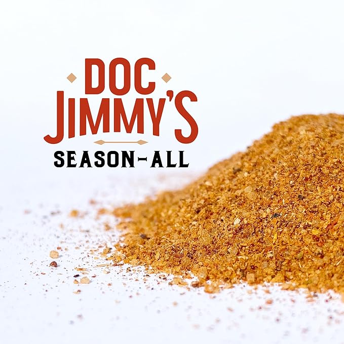 Doc Jimmy's Season-All ??Blackened, Smoked, & Grilled Perfection in One Bottle ??The Best Spice for Chicken, Shrimp, Fish, Beef, Pork, Eggs, Chili, BBQ, Tacos, Soups, Veggies, Hummus & More