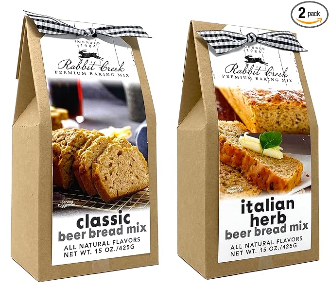 Rabbit Creek Beer Bread Mix Variety Pack of 2 ??Classic Beer Bread and Italian Herb Beer Bread Mix, Easy to Make, Breadmaker Not Needed