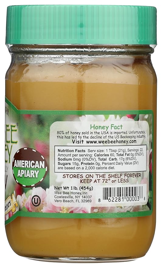 Wee Bee Honey Naturally Raw Honey, 1 Pound