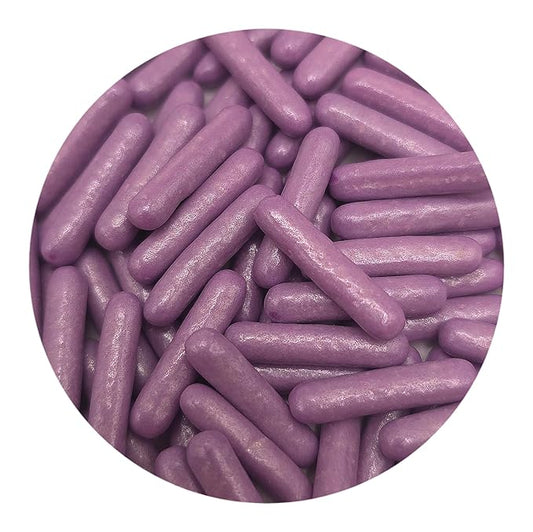 NCS Pearlized Purple Large Shaped Rod Decorative Cake or Cupcake Edible Topper, 8 ounces