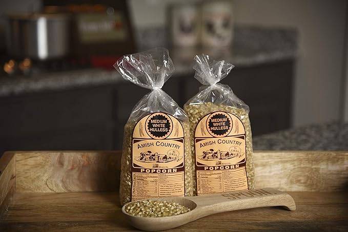 Amish Country Popcorn | 2-2 Lb Bags - Medium White Kernels | Old Fashioned, Non-GMO and Gluten Free (2-2lb Bags)