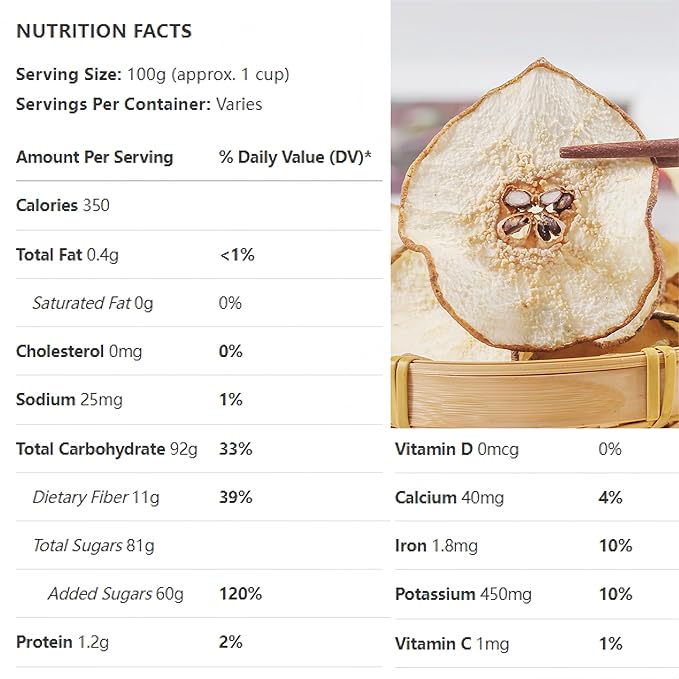 Premium Drying Pear Slices 6oz | 100% No Sugar Added | Perfect for Cocktails, Baking, Tea & Decor | Dried Fruit Snacks