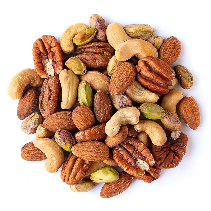 Food to Live Organic Four Nuts Mix, 1 Pound ??A Blend of Dry Roasted Pistachios, Almonds, Pecans, Cashews, and Almonds with Himalayan Salt, Trail Mix. Non-GMO, Vegan, Kosher, Bulk