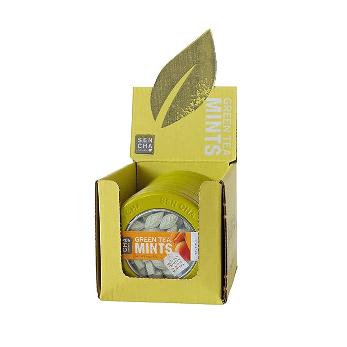 SEN CHA Naturals Green Tea Mints, Tropical Mango, 1.2 oz (Pack of 6)