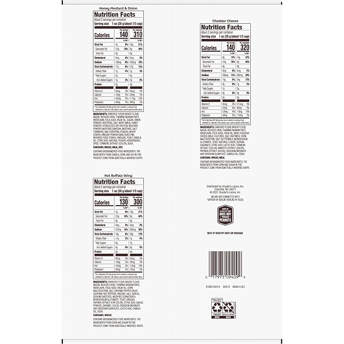 Snyder's of Hanover Pretzel Pieces, Variety Pack of Pretzels Individual Packs, 2.25 Oz, 18 Ct (Pack of 18)