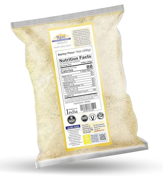 Rani Barley (Jav) Flour 14oz (400g) ~ All Natural | Gluten Friendy | Stone Ground | Vegan | NON-GMO | Kosher | Indian Origin