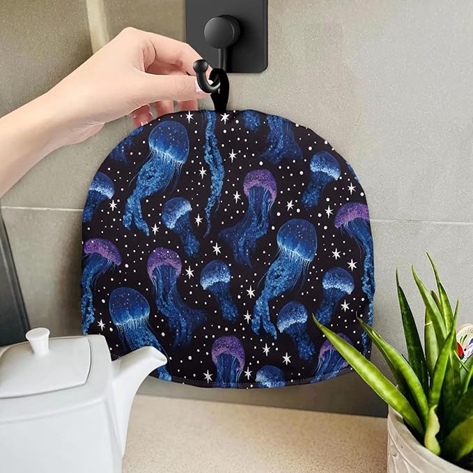 Glowing Jellyfish Tea Cozies Butterfly Tea Cozy for Teapot Insulated Stars Teapot Cozy Home Decor Tea Cosy for Teapot Kettle Kitchen Dust Cover