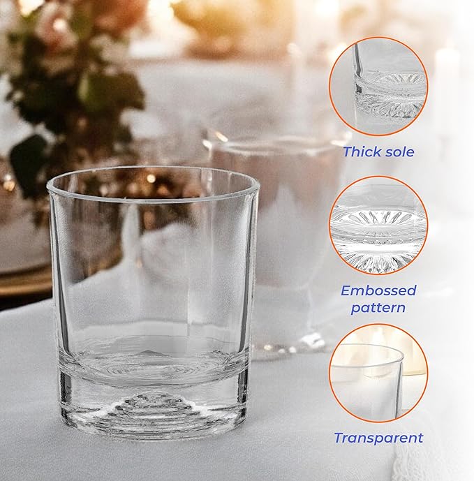6 2/3 oz Old Fashioned Whiskey Glasses Set, Set of 6 Heavy Base Rocks Glasses Rocks Glasses for Cocktails, Cognac, Bourbon|Lead-Free Crystal|Dishwasher Safe