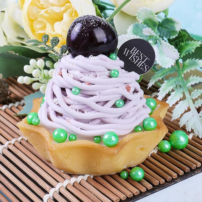 Green Sprinkles for Cake Decorating, Pearl Sugar in Mix Sizes 130g/4.6oz, Baking Cupcakes, Donuts, Macarons Baking Toppings, Wedding Celebration Birthday Party Supplies