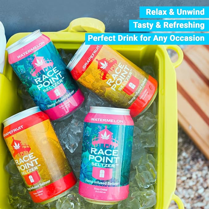Race Point Seltzer Infused Sparkling Flavored Water – All-Natural Flavor Drink- Refresh, Relax, Unwind, Refocus & Find Balance, Non-GMO, No Added Sugar, 0 Sodium, Pack of 8 Seltzer Water Cans (Variety Pack)