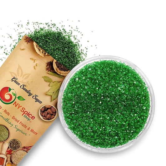 NY Spice Shop Green Sanding Sugar - 1 PoundSweet Colorful Edible Sprinkles For Candy Dish - Sugar Sprinkles For Cake Decorating Cookies Basket & Dishes