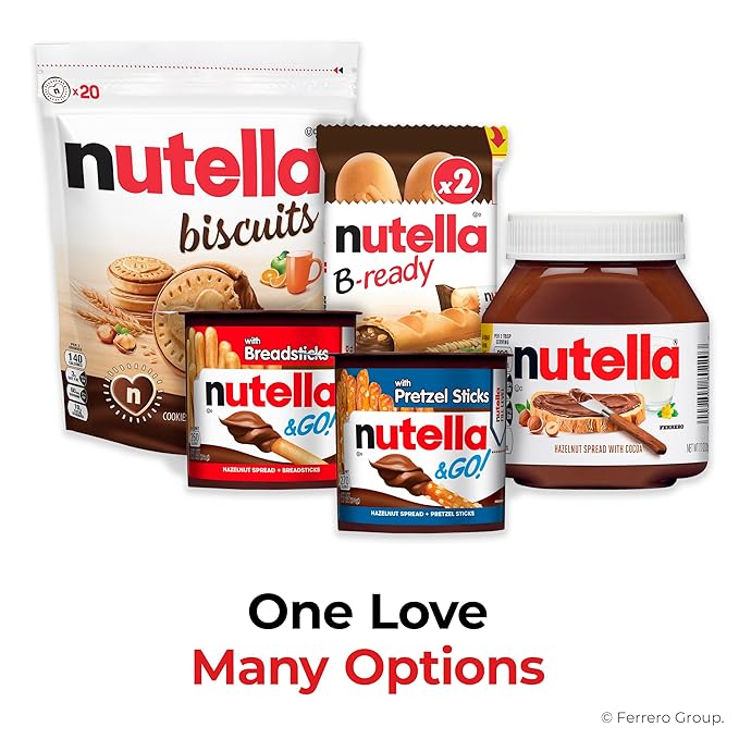 Nutella & GO! 4 Pack, Hazelnut and Cocoa Spread with Breadsticks, Snack Cups, 1.9 oz Each