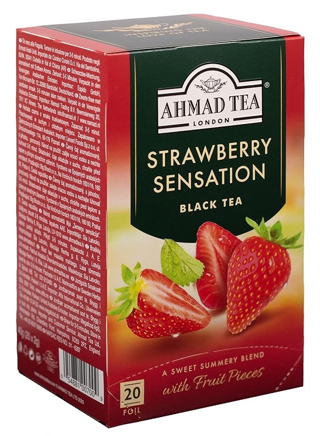 Ahmad Teas - Strawberry Black Tea 1.4oz - 20 Tea Bags