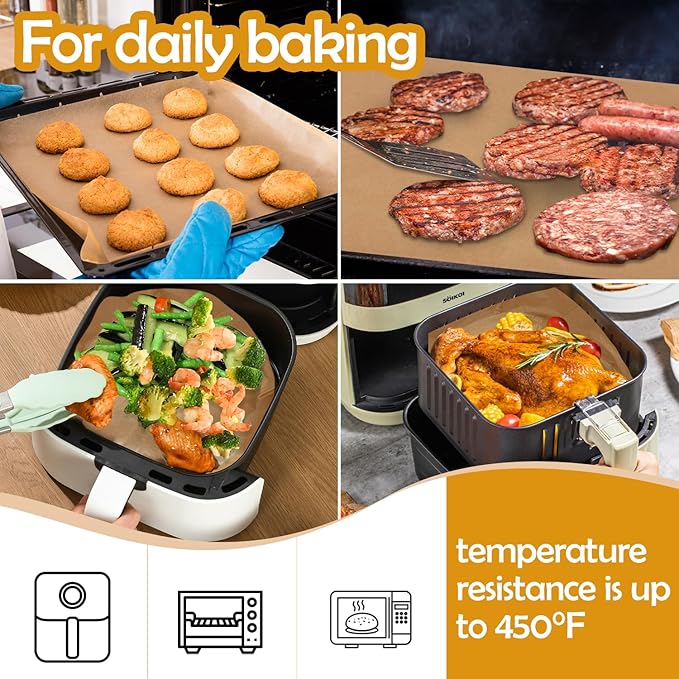600Pcs Unbleached Parchment Paper Sheets for Baking, 9 x 13 Inch, Non-Stick Precut Quarter Sheet Size Parchment Paper for Baking, Cooking, Air Fryer, Oven (9?œx13??600pack)
