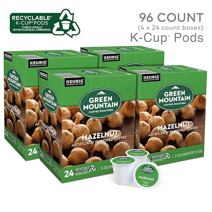 Green Mountain Coffee Roasters Hazelnut Coffee, Keurig Single-Serve K-Cup pods, Light Roast, 96 Count