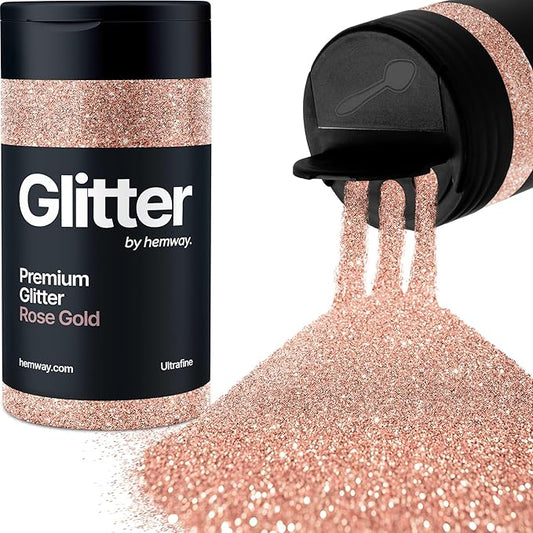 Hemway Premium Glitter Shaker - Rose Gold | 130g Ultrafine Metallic Flake Sequins for Resin & Epoxy Crafts | Craft Supplies for Tumblers, Festival, Art