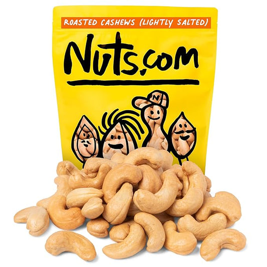 Nuts.com ??Roasted Cashews (Lightly Salted) ??Creamy & Savory Flavor, Healthy Snack for Adults & Kids, Good Source of Protein, Fiber, Calcium, Iron & Healthy Fats ??Vegan & Gluten-Free ??2 Lb Bag