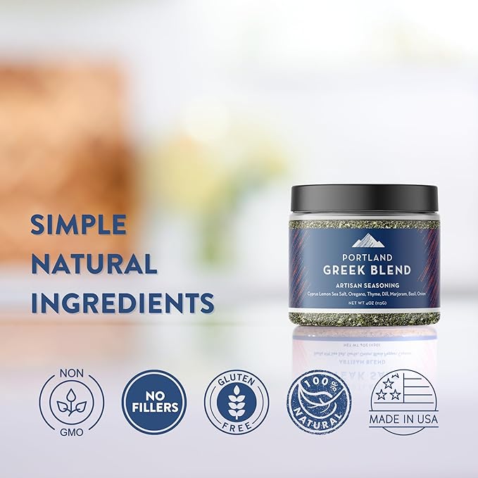 Portland Salt Co. Greek Spice Blend w/Sea Salt ??Signature All-Purpose, Mediterranean Seasoning & Rub - Non-GMO, 1.94 Oz (Pack of 1)