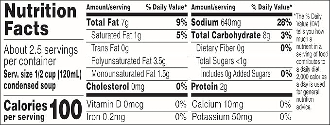Campbell's Condensed 25% Less Sodium Cream of Mushroom Soup, 10.5 oz Can (Pack of 4)