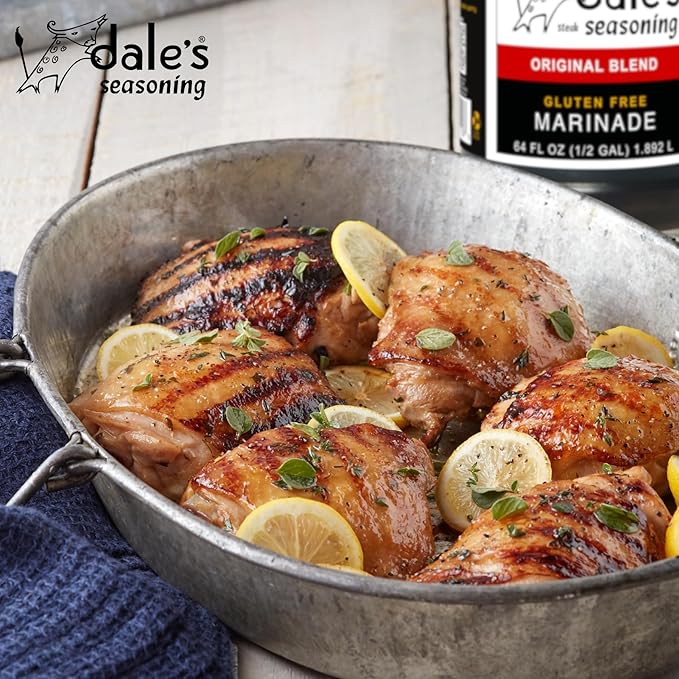 Original Steak, Poultry and Vegetable Seasoning By Dale's, Gluten Free | Delicious on All Meats, Fish, and Vegetables | 64 oz Bottle (2) | No Long Marinating, Savory Blend of Exotic Spice! Family Size