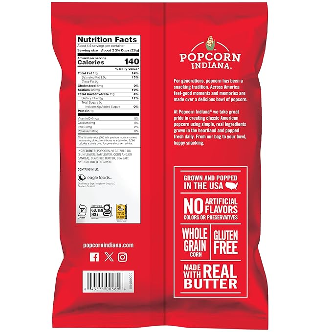 Popcorn Indiana Movie Theater Butter - Family Pack Single 4.75 Oz
