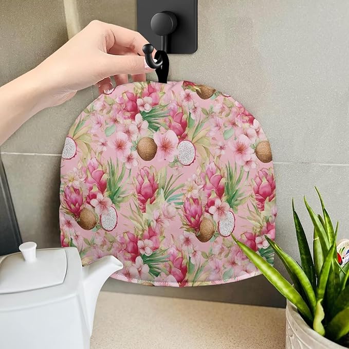 Hawaiian Large Tea Cozy for Teapot Coconut Print Extra Thick Tea Pot Cover Home Kitchen Decoration Insulated Teapot Cozy Dust Kitchen Accessories for Home Daily