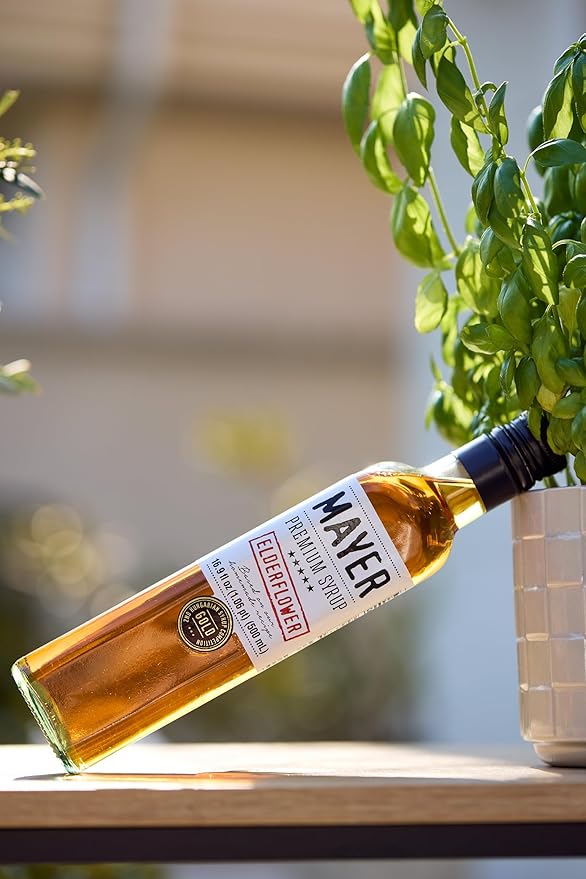 Mayer Premium Artisanal Hungarian Elderflower Syrup (Cordial) ??Award-Winning, Only Elderflowers and 3 Natural Ingredients, Vegan, Perfect for Cocktails, Lemonades ??No Artificial Additives (1 Pack)