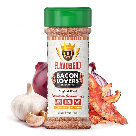 Bacon Lovers Seasoning Mix by Flavor God - Premium All Natural & Healthy Spice Blend for Beef, Eggs, Salad & Vegetables - Kosher, Low Sodium, Gluten-Free, Vegan & Keto Friendly - Great Flavor Spices and Seasoning Gift