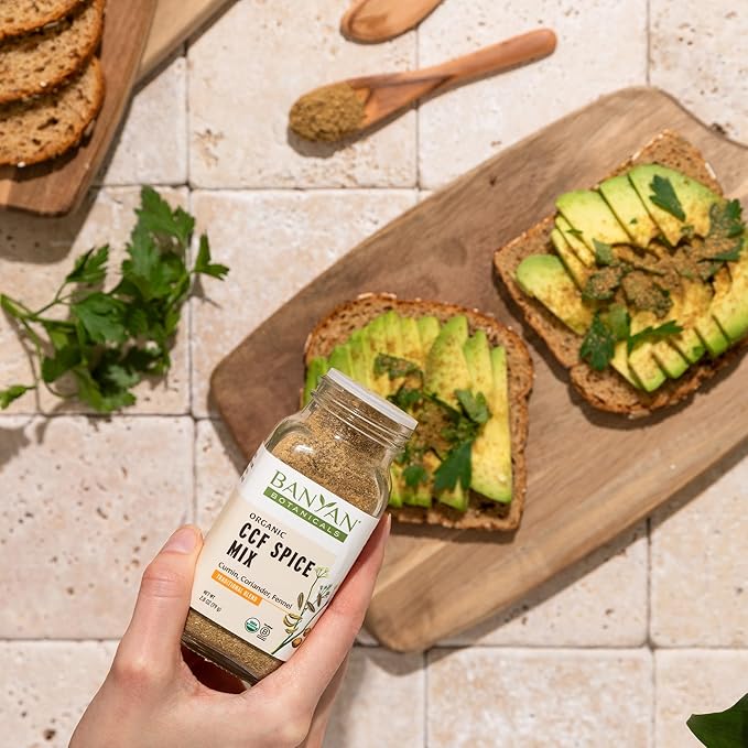 Banyan Botanicals CCF Spice Mix (Cumin, Coriander, Fennel)??Powder Blend of Organic Indian Spices for Cooking & Baking ?“Savory Spice Blend Inspired by CCF Tea 2.8 oz ?“Non-GMO Sustainably Sourced Vegan