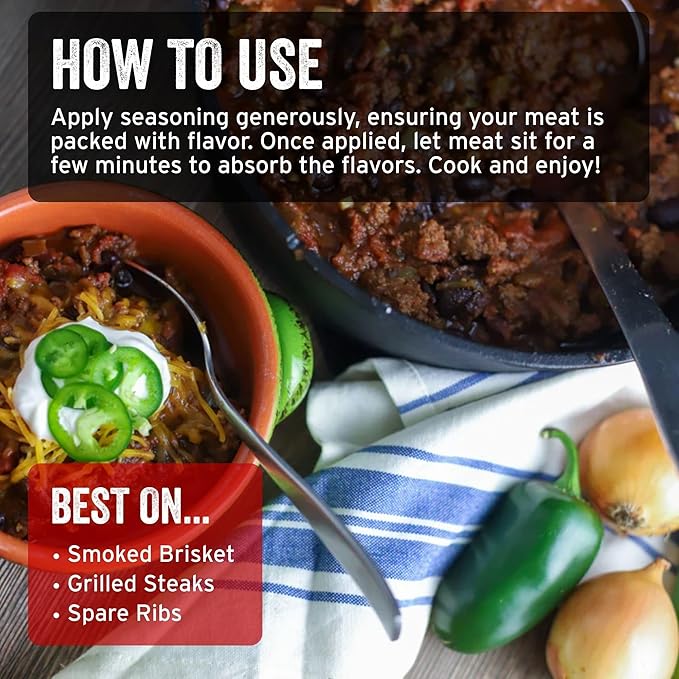 PS Seasoning Texas-Style Brisket Rodeo Rub - Dry BBQ Rubs and Spices for Grilling, Smoking, Roasting - Smoky Texas Flavor, BBQ Seasoning Spice Blend for Beef Brisket, Steak, Pulled Pork, Chicken