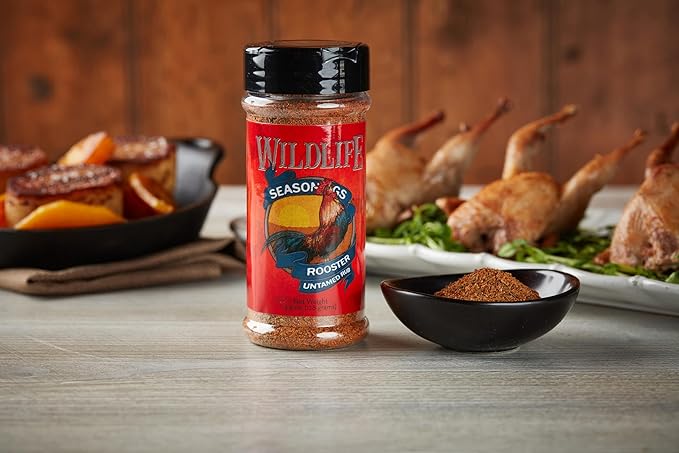 Wildlife Seasonings Rooster Untamed Rub - Zesty Dry Rub Seasoning for Chicken, and Pork, Perfect for BBQ, Grilling, and Roasting with Bold and Robust Flavor
