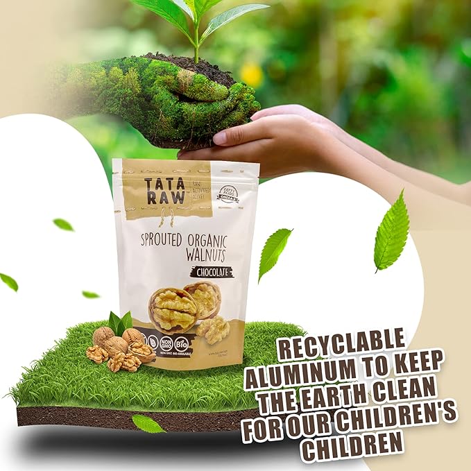 TATA RAW - Sprouted Organic Maple Walnuts - Chocolate, Cacao (1 LB)