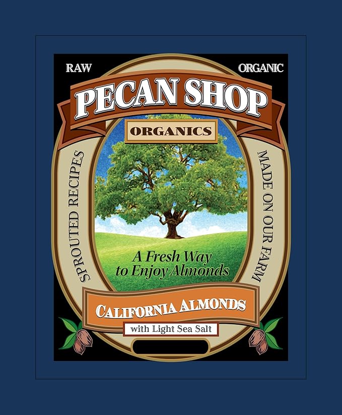 Pecan Shop Sprouted Raw Organic California Almonds 12 oz - Light Sea Salt Family Recipe Crispy