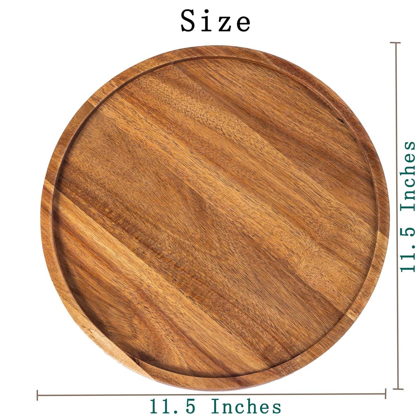 11.5 Inches Candle Holder Tray Home Decor, Round Wood Tray for Coffee Table, Small Wooden Serving