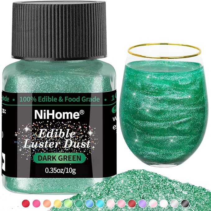 NiHome Edible Food-Grade Glitter Powder Glimmer Luster Dust Metallic Fancy Food Decorating Sprinkle