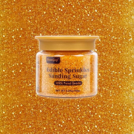 Bronzing Gold Sanding Sugar Sprinkles, Food Grade, 150g, Edible Sprinkles for cupcake decorating, Cake Toppers, Sprinkles Decoration, Ice Cream, Wedding Party Valentines Halloween Christmas Supplies