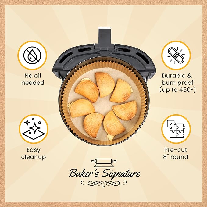 250 pcs Air Fryer Liners for Ninja, Round Disposable Airfryer Paper Liners ??Non-Stick and Oil Proof for Easy Cleanup, Great for Oven, Pans & Baking ??8 Inch for 5-8 qt Basket