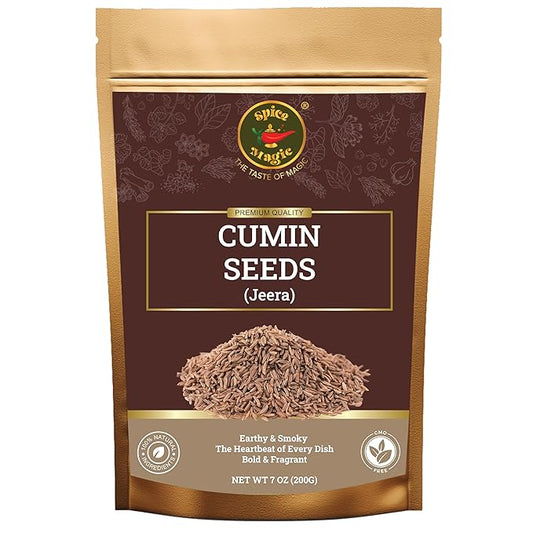 Spice Magic Cumin Seeds I 7 Oz (200 g) I Jeera Whole Cumin Seeds I 100% Fresh & Aromatic I Non-GMO I Premium Quality for Cooking and Seasoning I Indian Spices