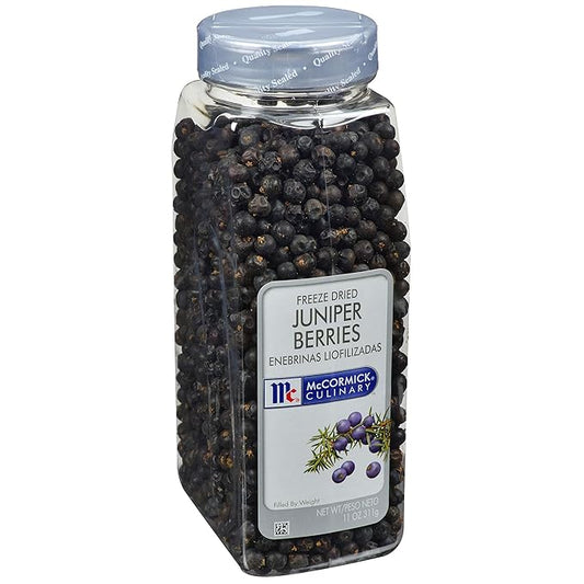 McCormick Culinary Freeze Dried Juniper Berries, 11 oz - One 11 Ounce Container of Dried Juniper Berries for Cooking and Baking, Perfect in Soups, Cocktails, Cakes, Teas and More