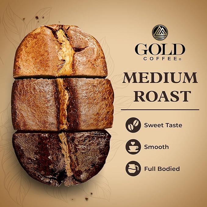Gold Coffee | Kanaloa Premium House Blend, Medium Roast, Ground |100% Arabica Coffee, 1 lb. (Pack of 4)