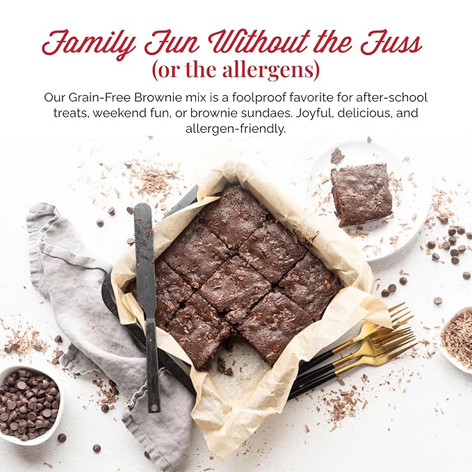 Otto's Naturals Grain-Free Paleo Double Chocolate Brownie Mix 11.1 Oz. 6 Pack, Top 9 Allergen-Free, Organic Cassava Flour, Gluten Free, Non-GMO, Vegan