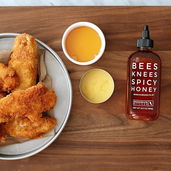 Bees Knees Spicy Honey, 92 oz Bulk Bottle Pure Honey Infused with Oleoresin Habanero Peppers, Gluten Free, Paleo Friendly, Wildflower Natural Hot Sauce Gifts, Food Gifts