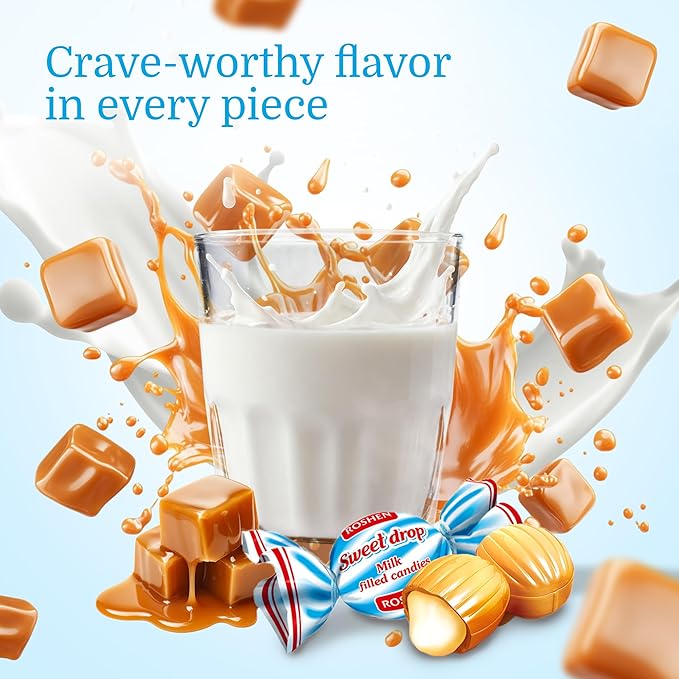 Roshen Caramel Candy Sweet Drop with Milky Filling, Delicious, Flavorful Sweets 378gr/13.33oz Pack of 1